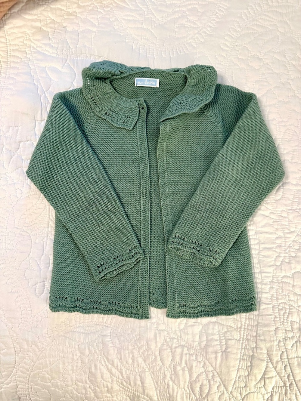 Sweet Little Girl Sage Sweater